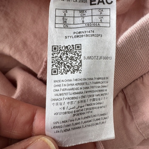 Guess Women's 100% LINEN Capri Jogger Style Pants Pink Small Beach Boardwalk - Picture 8 of 16